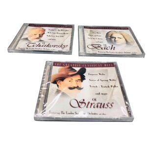 classical hits cd's new sealed Cchaikovsky Bach Strauss copy right 2000 READ NEW